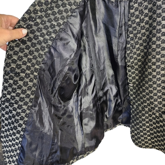 BLACK PEPPER winter jacket size 10 black white warm short bomber blazer - Picture 12 of 13